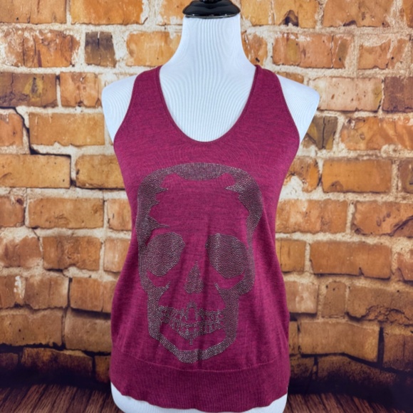 Zadig & Voltaire Merino Wool Beaded Skull Tank NWT - Picture 2 of 6